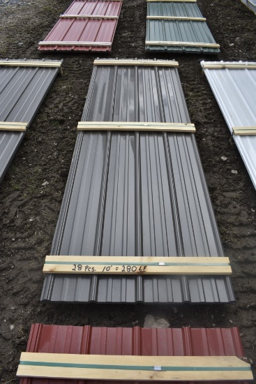 28 Pieces of 10' Bronze Corrugated Metal Paneling