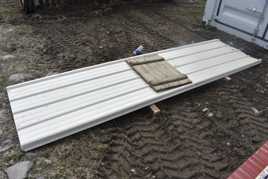 396 Linear Foot of Crème Corrugated Metal Paneling