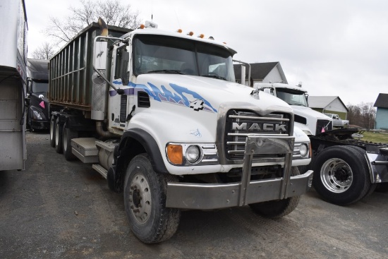 2004 Mack Granite CV713 Tri-Axle Container Hauling Truck