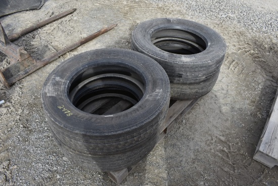 4 Bridgestone 225/70R19.5 Tires