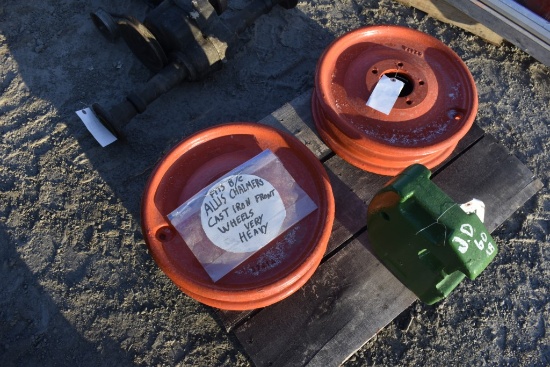 Pair of Allis Chalmers Cast Iron Front Wheels