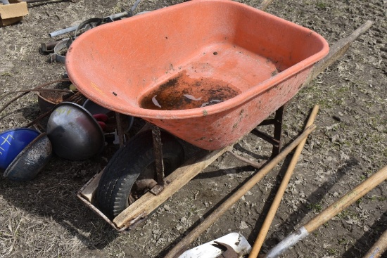 Orange wheel Barrow