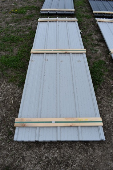 29 Pieces of 10' Ash Gray Corrugated Metal Paneling
