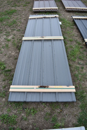 32 Pieces of 10' Charcoal Corrugated Metal Paneling