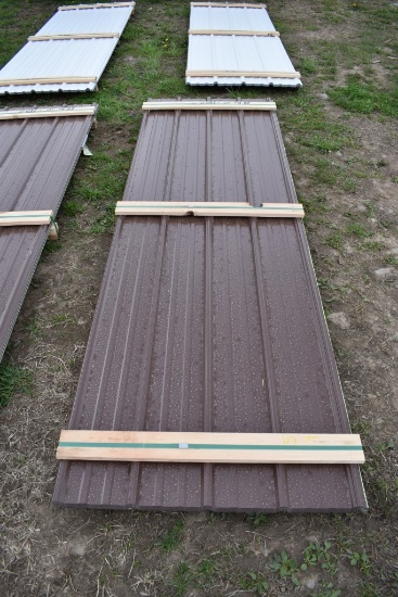 28 Pieces of 10' Brown Corrugated Metal Paneling