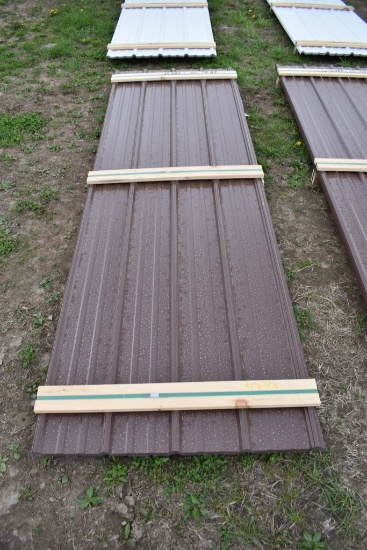 28 Pieces of 10' Brown Corrugated Metal Paneling
