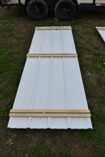 25 Pieces of 10' White Corrugated Metal Paneling