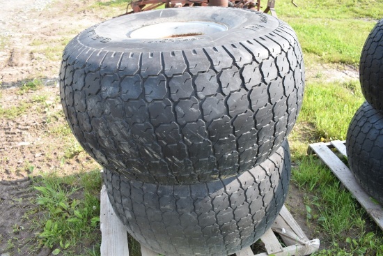 Pair of Galaxy 22.5LLX16.1 Tires on 8 Lug Rims