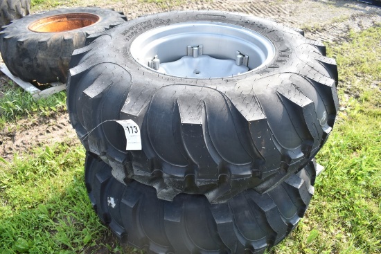 Pair of Titan 16.9-24 Tires on 8 Lug Rims
