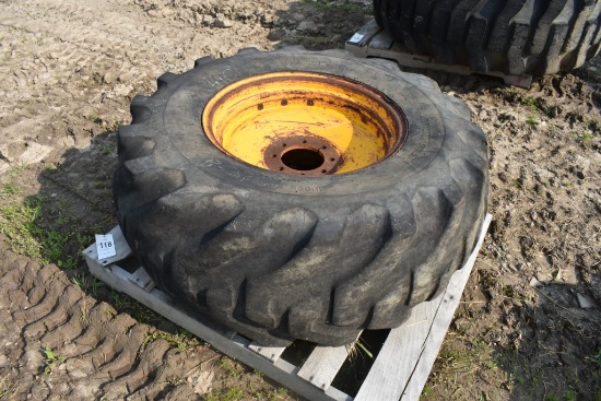 Firestone 19.5L-24 Tire on 8 Lug Rim