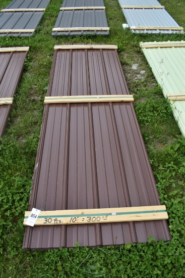 30 Pieces of 10' Brown Corrugated Metal Paneling