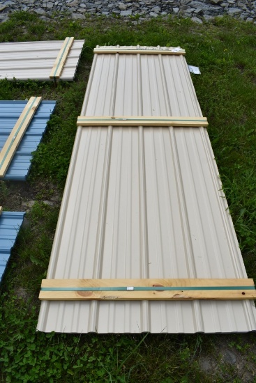 25 Pieces of 10' Tan corrugated Metal Paneling