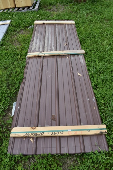 26 Pieces of Brown Corrugated Metal Paneling