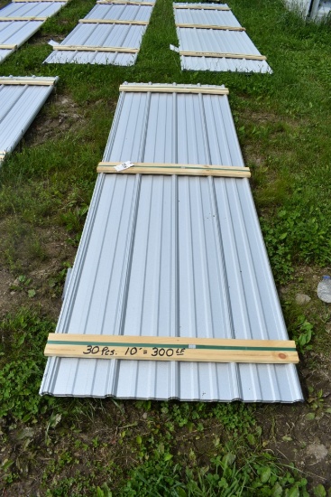30 Pieces of 10' Galvalume Corrugated Metal Paneling