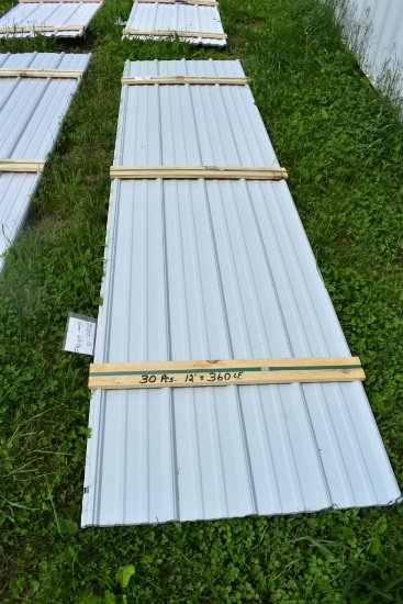 30 Pieces of 12' Galvalume Corrugated Metal Paneling