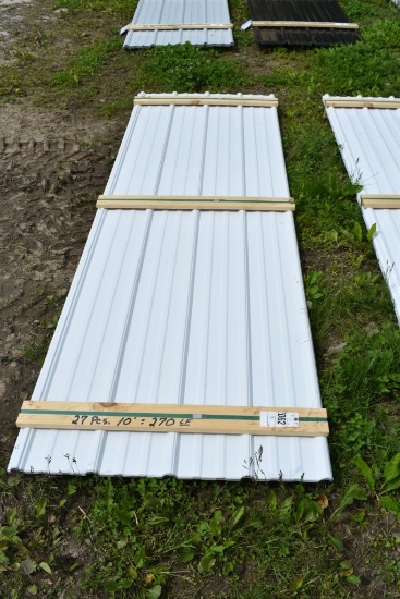 27 Pieces of 10' white Corrugated Metal Paneling