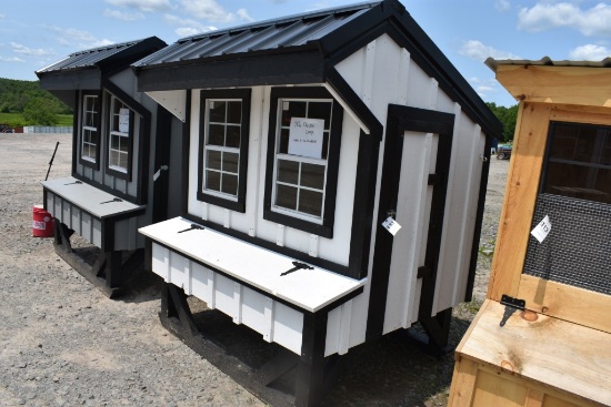 Hand Made White and Black Chicken Coup