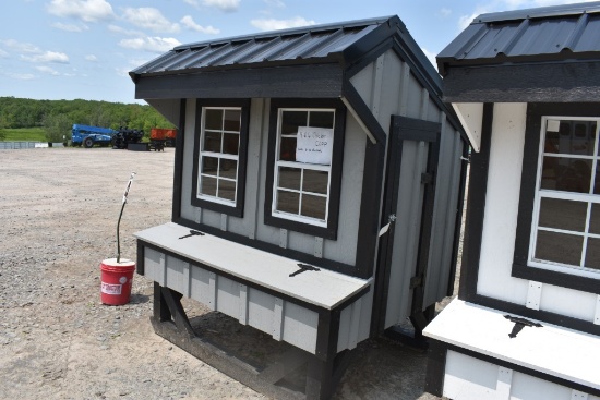 Hand Made Gray and Black Chicken Coup