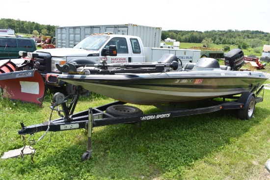 HydroSports 185 Bass Boat on Single-Axel Trailor
