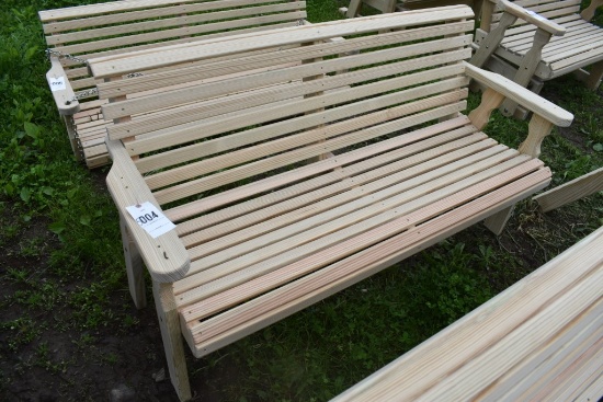 Amish Made 5' Roll Top Park Bench