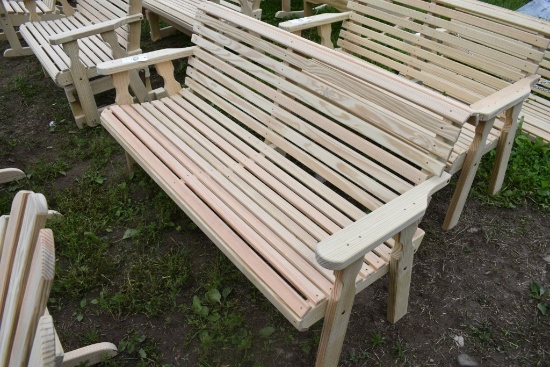 Amish Made 5' Roll Top Park Bench