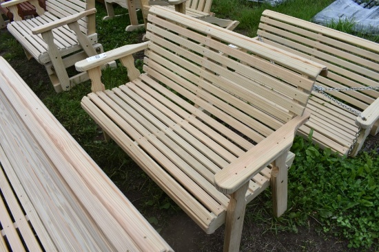 Amish Mader 4' Roll Top Park bench