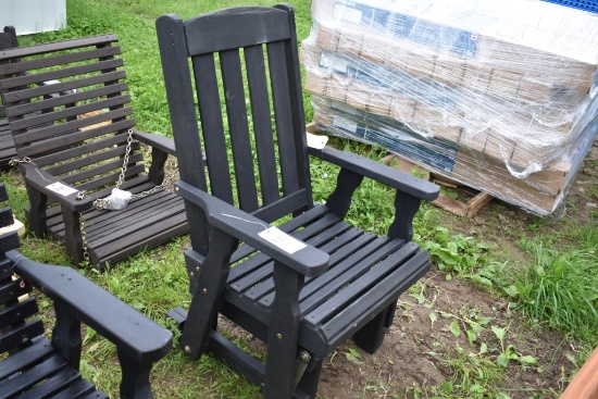 Amish Made Roll Top Glider Rocking Chair