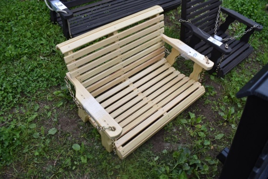 Amish Made 3' Roll Top Porch Swing With Chains