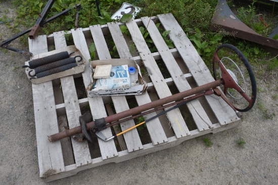 Pallet w Steering Columns, Springs, Toilet Installation Kit