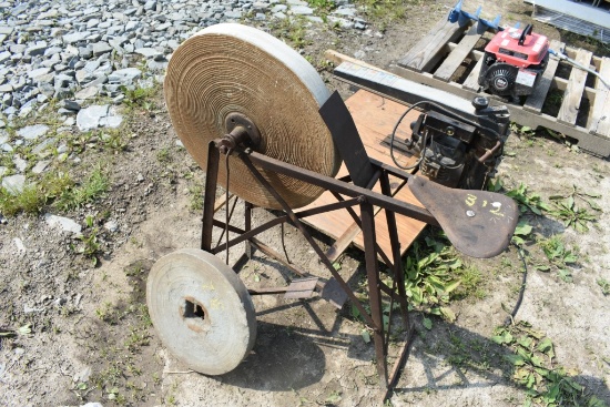 Antique Grinding Wheel with extra stone