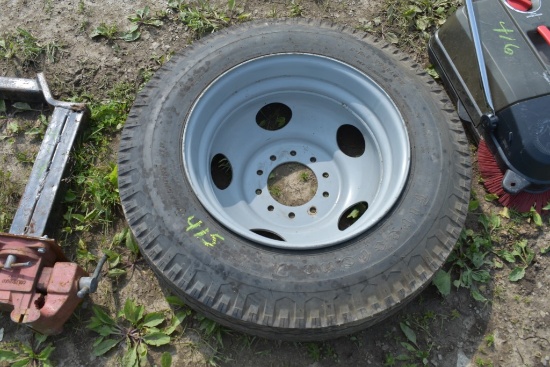 Firestone 8-19.5 Tire on 10 Lug Rim