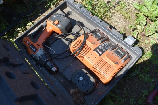 Ridgid 14.4 Volt Drill with 2 Batteries and Charger in Case