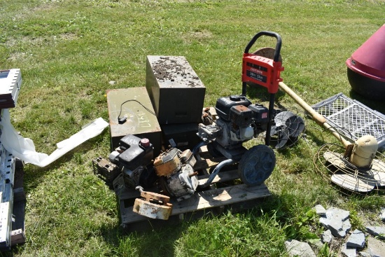 Pallet with Motors, Parts Organizers, Craftsmen Pressure Washer