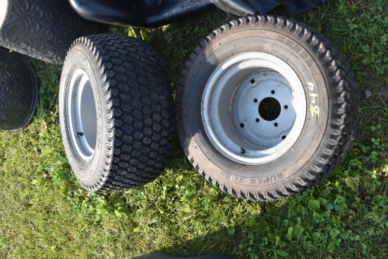 Pair of Super True 23 x 10.50-12 Tires on 5 Lug Rims
