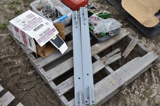 Pallet of Fence Charger, Hardware, 2 Gate Poles