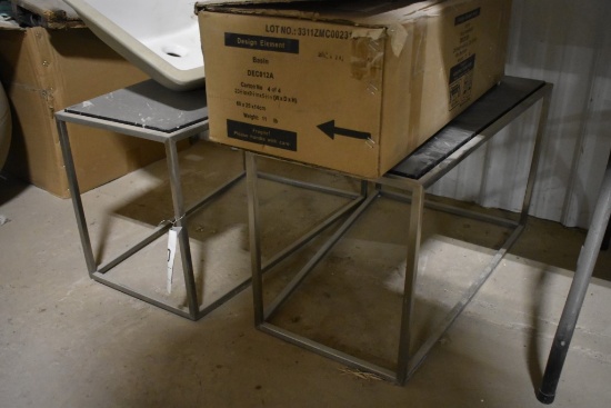 Two Marble top End Tables
