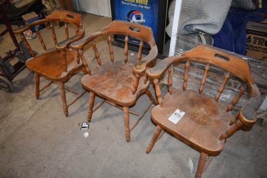 3 Wooden Captain's Chairs