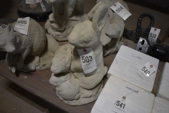 17" Tall Group of Concrete Rabbits