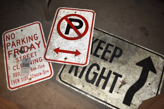 3 Metal Road Signs