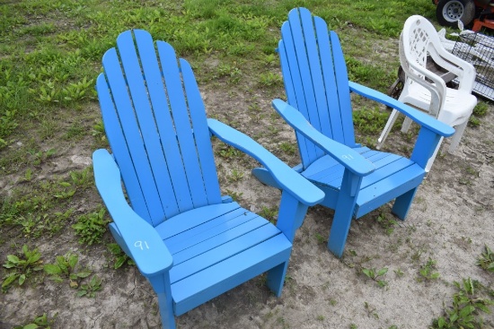 2 Wooden Adirondack Chairs