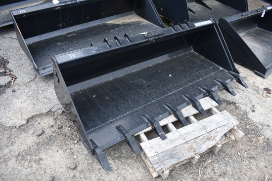 Blue Diamond Quick Attach 72" Toothed Skidsteer Bucket,