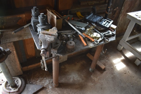 Metal Welding Table With Little Town 4" Bench Vise with Contents