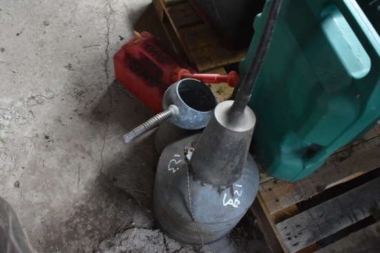 Big and Small funnel, Oil Can, Little Gas Can