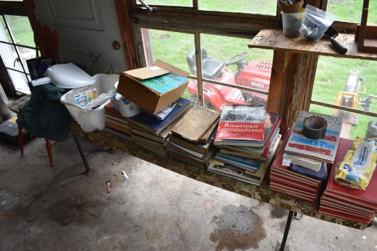 Bench of vintage Literature