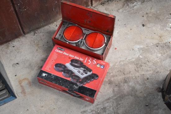 Carbon Steel hole Saw Set and Antique Reflectors