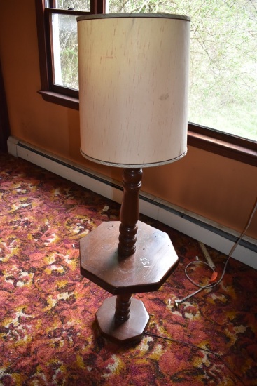 Wooden Pedestal Lamp