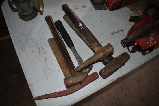 Group of Hammers and Pickaxe