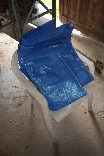 Lawn Chair and Two Tarps