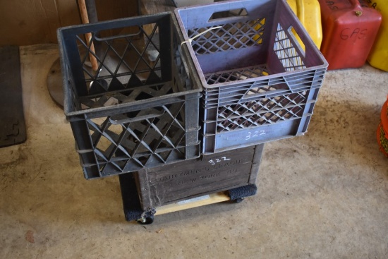 3 Milk Crates and Furniture Dolly