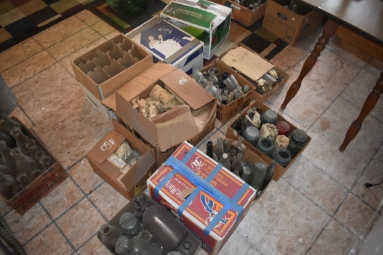 11 Boxes of Glass Bottles and Jars